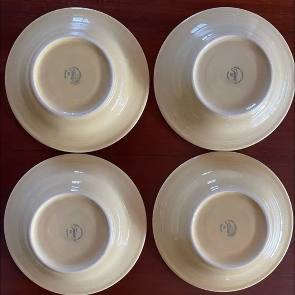 FIESTA 4 Large Rimmed Soup Plates with Christmas Tree Design- Retired! - Picture 2 of 5